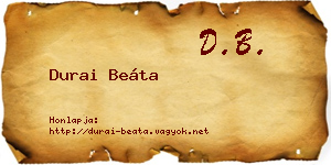 Durai Beáta névjegykártya