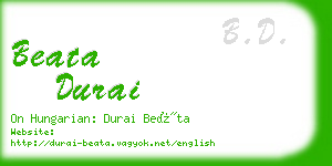 beata durai business card